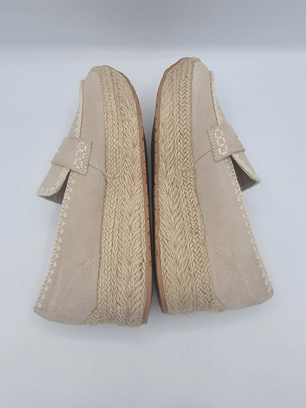 Dolce Vita Beige Suede Espadrille Platform Loafers